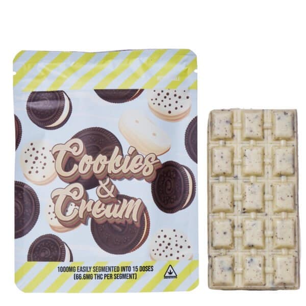 EXTRA STRENGTH 1000MG THC CHOCOLATE BAR Cookies & Cream Harmonized Hemp