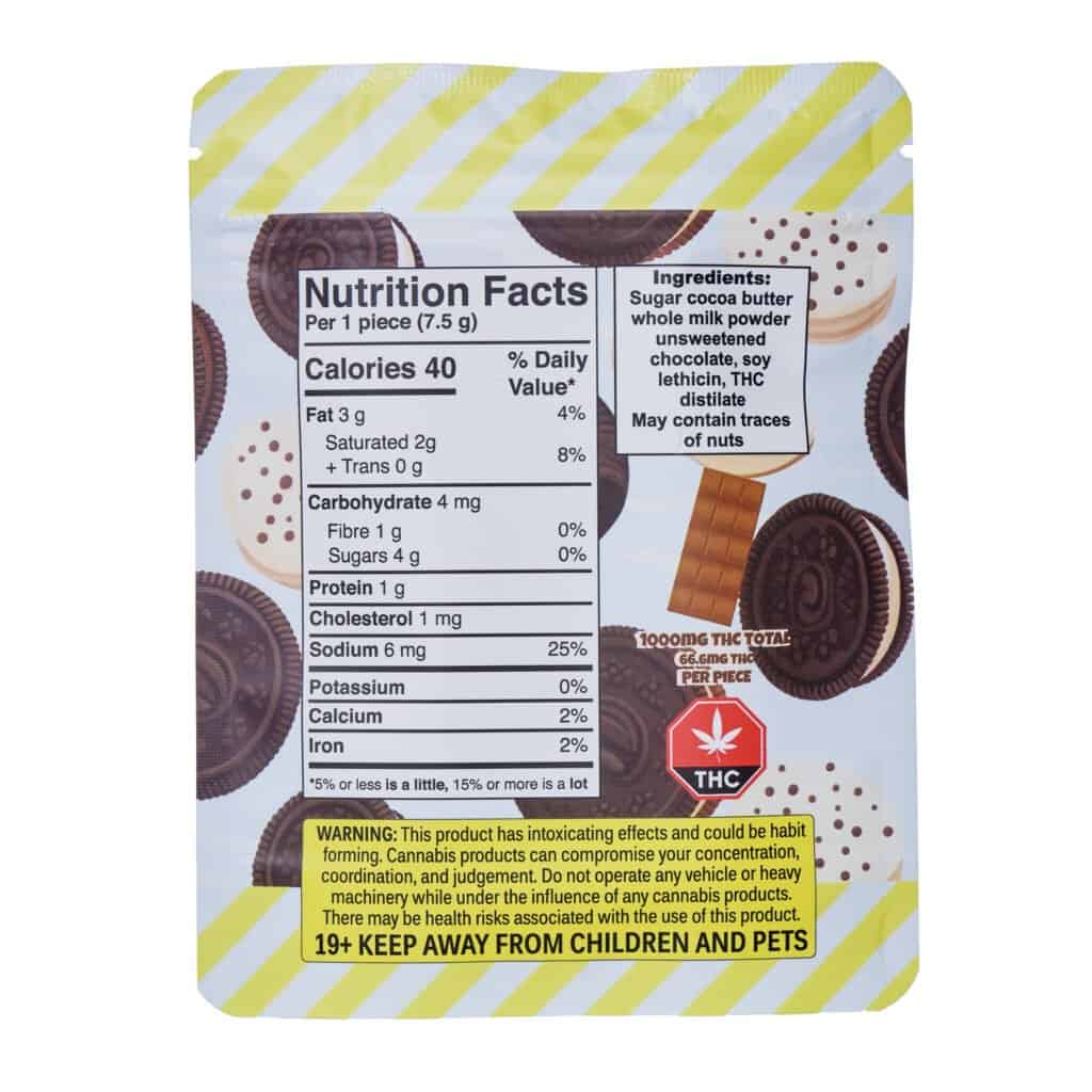 EXTRA STRENGTH 1000MG THC CHOCOLATE BAR Cookies & Cream Harmonized Hemp