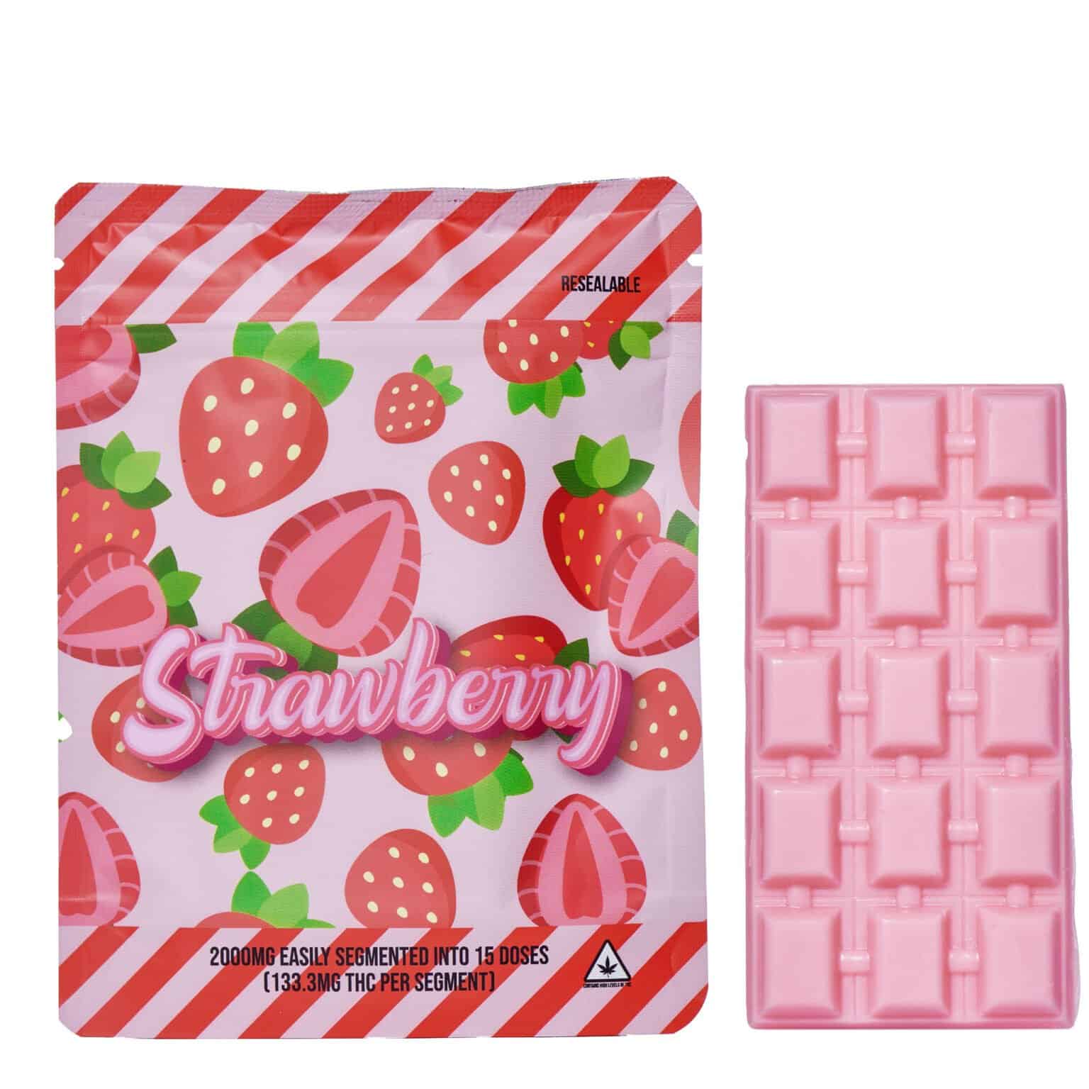 SUPER STRENGTH 2000MG THC CHOCOLATE BAR Strawberry Harmonized Hemp